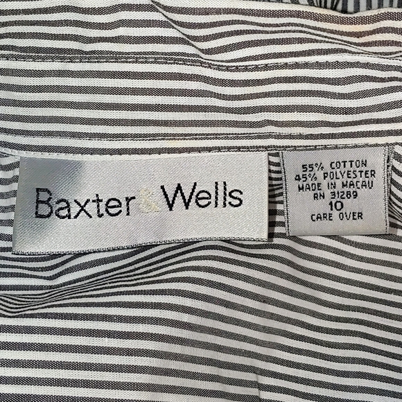 VINTAGE Pin Stripe Button Down Blouse, Size 10 - Picture 5 of 5